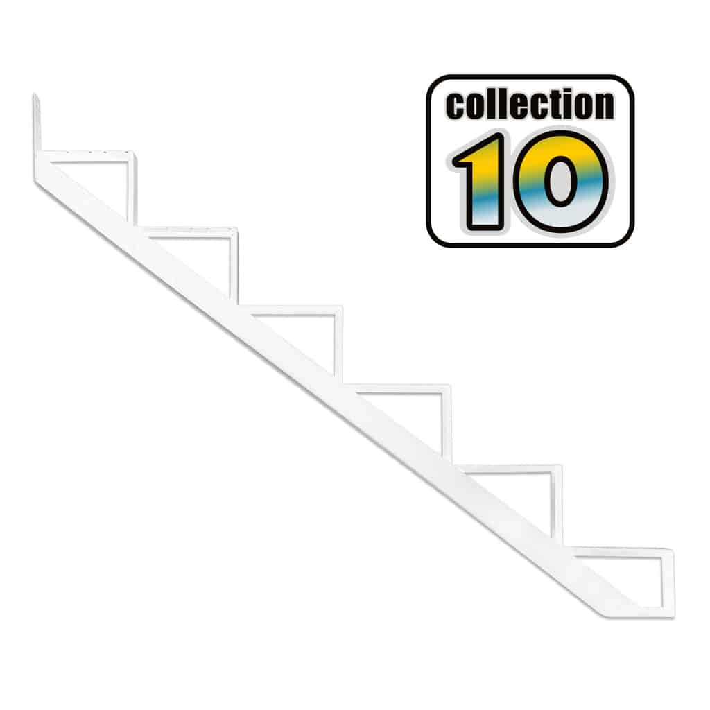 6-step aluminum stringer, white – COLLECTION 10 (9 1/16″)