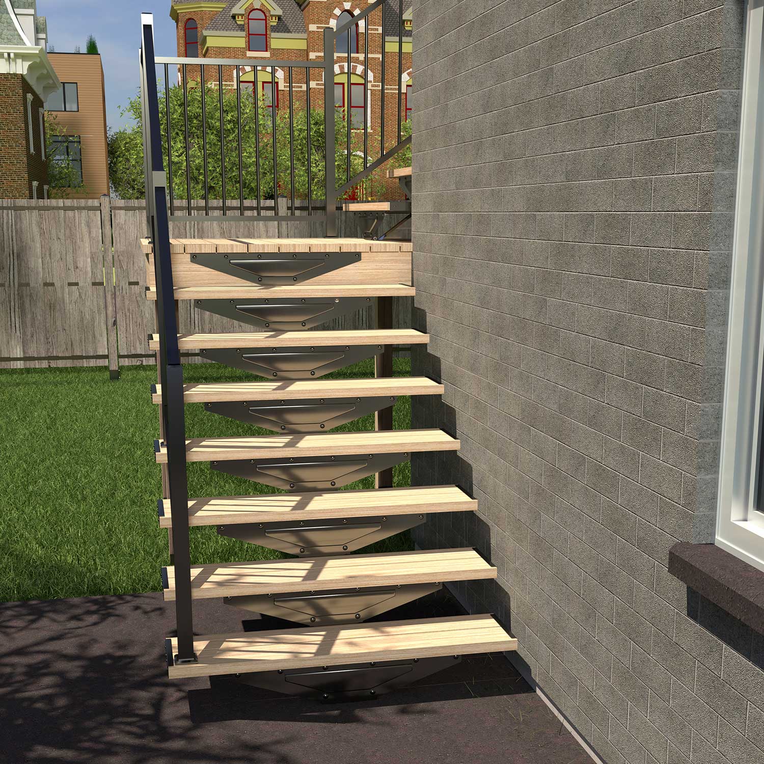 Pylex 1 ft. Central Steel Stair Stringer Kit